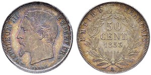 50 Centime Second Empire (1852-1870) Argent Napoleon III (1808-1873)