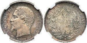 50 Centime Second Empire (1852-1870) Argent Napoleon III (1808-1873)