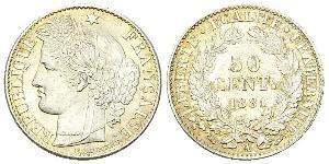 50 Centime Troisième République (1870-1940)  Argent 