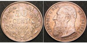 50 Centime Belgio Argento 