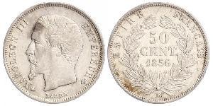 50 Centime Secondo Impero francese (1852-1870) Argento Napoleone III (1808-1873)