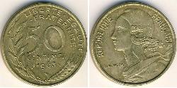 50 Centime Cinquième République (1958 - ) Bronze/Aluminium 