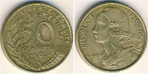 50 Centime Fünfte Französische Republik (1958 - ) Bronze/Aluminium 
