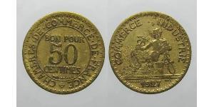 50 Centime Troisième République (1870-1940)  Bronze/Aluminium 
