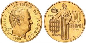 50 Centime Mónaco (1297 - ) Oro 