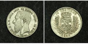 50 Centime Estado Libre del Congo (1885 - 1908) Plata Leopold II (1835 - 1909)