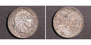 50 Centime Haití (1804 - ) Plata 