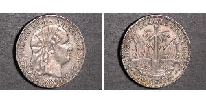 50 Centime Haití (1804 - ) Plata 