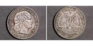 50 Centime Haití (1804 - ) Plata 