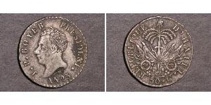 50 Centime Haití (1804 - ) Plata 