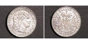 50 Centime Haití (1804 - ) Plata 