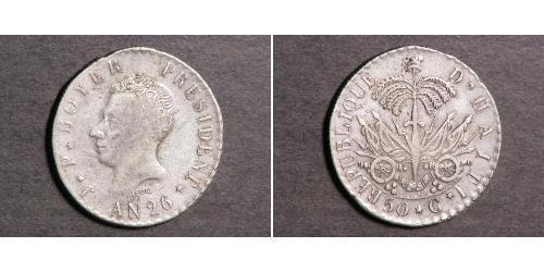50 Centime Haití (1804 - ) Plata 