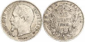 50 Centime Segundo Imperio francés (1852-1870) Plata Napoleon III (1808-1873)