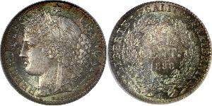 50 Centime Tercera República Francesa (1870-1940)  Plata 