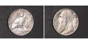 50 Centime Belgien Silber Leopold II (1835 - 1909)