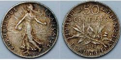 50 Centime France Silver 