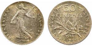 50 Centime France Silver 
