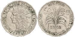 50 Centime France / Guadeloupe (1648 - ) Silver 
