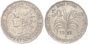 50 Centime France / Guadeloupe (1648 - ) Silver 