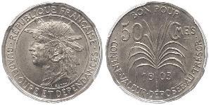 50 Centime France / Guadeloupe (1648 - ) Silver 