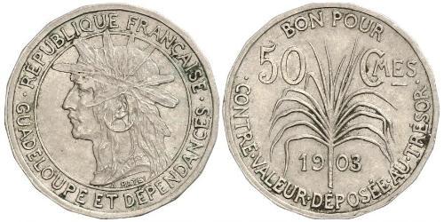 50 Centime France / Guadeloupe (1648 - ) Silver 