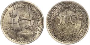 50 Centime Principato di Monaco (1297 - )  Luigi II di Monaco (1870-1949)