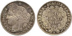 50 Centime 法兰西第三共和国 (1870 - 1940) 銀 
