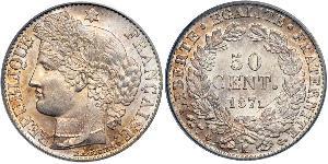 50 Centime 法兰西第三共和国 (1870 - 1940) 銀 
