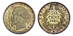 50 Centime 法蘭西第二帝國 (1852 - 1870) 銀 拿破仑三世