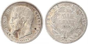 50 Centime 法蘭西第二帝國 (1852 - 1870) 銀 拿破仑三世