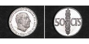 50 Centimo Espagne franquiste (1936 - 1975) Aluminium Francisco Franco(1892 – 1975)