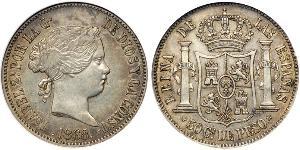 50 Centimo Philippines Argent Isabella II of Spain (1830- 1904)