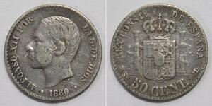 50 Centimo Kingdom of Spain (1874 - 1931) Argento 