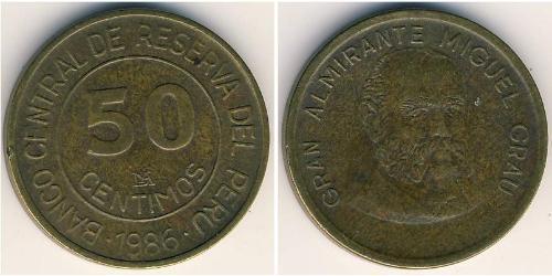 50 Centimo Peru Messing 