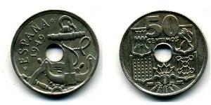 50 Centimo Dictadura de Francisco Franco (1936 - 1975) Níquel/Cobre Francisco Franco(1892 – 1975)