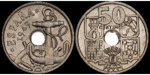 50 Centimo Dictadura de Francisco Franco (1936 - 1975) Níquel/Cobre Francisco Franco(1892 – 1975)