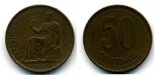 50 Centimo Seconda repubblica spagnola (1931 - 1939) Rame 
