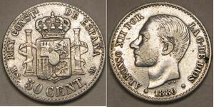 50 Centimo Kingdom of Spain (1874 - 1931) Silver 