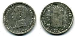 50 Centimo Kingdom of Spain (1874 - 1931)  