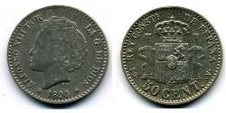50 Centimo Kingdom of Spain (1874 - 1931) 銀 