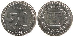 50 Dinar Socialist Federal Republic of Yugoslavia (1943 -1992) Copper/Nickel 