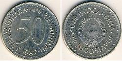 50 Dinar Sozialistische Föderative Republik Jugoslawien (1943 -1992) Kupfer/Nickel/Zink 