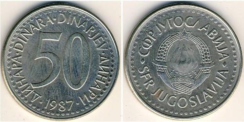 50 Dinar Sozialistische Föderative Republik Jugoslawien (1943 -1992) Kupfer/Zink/Nickel 