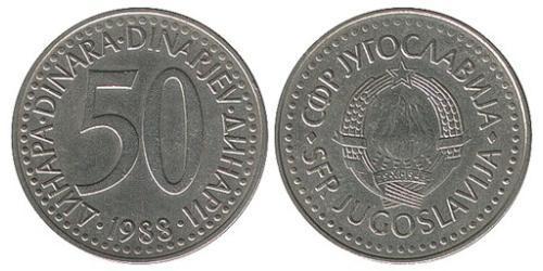 50 Dinar Sozialistische Föderative Republik Jugoslawien (1943 -1992) Kupfer/Zink 
