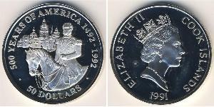50 Dollar Cook Islands Silver 