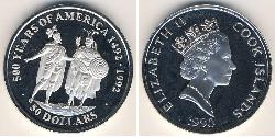 50 Dollar Cook Islands (1965 - ) Silver 