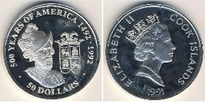 50 Dollar Cook Islands (1965 - ) Silver 