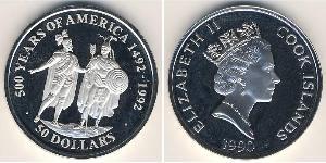 50 Dollar Cook Islands (1965 - ) Silver 