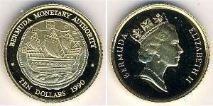 50 Dollar 百慕大 金 伊丽莎白二世 (1926-2022)