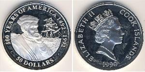 50 Dollar Cook Islands (1965 - ) 銀 